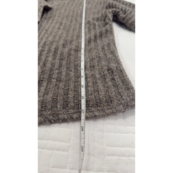 Michael Tyler gray knit hooded sweater faux fur trim button front size S - Picture 8 of 8